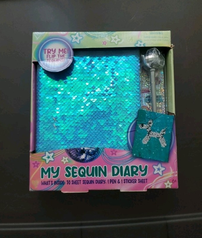 Tara Toy My Sequin Diary 70-Sheet Journal Set with Pen & Sticker Kids Ages 6+