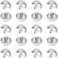 40Pcs Alloy Shank Buttons 15Mm Diameter Half round Shank Blazer Buttons Metal Be