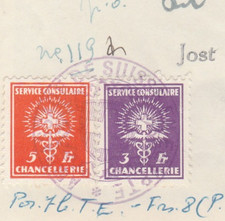 SWITZERLAND Old Rare 2X Consular Revenue Tied Doc. 1950s