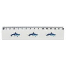 'Shark' White Plastic Ruler RL020616 