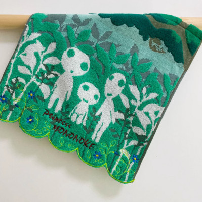 Princess Mononoke Face Towel Kodama Forest 34×35cm Studio Ghibli New