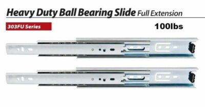 One Pair 8'' Heavy Duty 100 lb Full Extension Side Mount Drawer Slide Glide