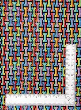 Dog Bones Multicolor Fabric By The Yard Diva Pups Cotton by Henry Glass Co