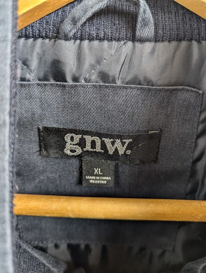 GNW Chaqueta Utilitaria Azul Marino Oscuro, Cierre de Cremallera y Broche, Bolsillos Hombre Talla Extra Grande Foto 2 de 4
