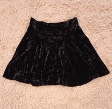 Vintage 90's BETSEY JOHNSON Crushed Velvet Mini Skater Skirt S