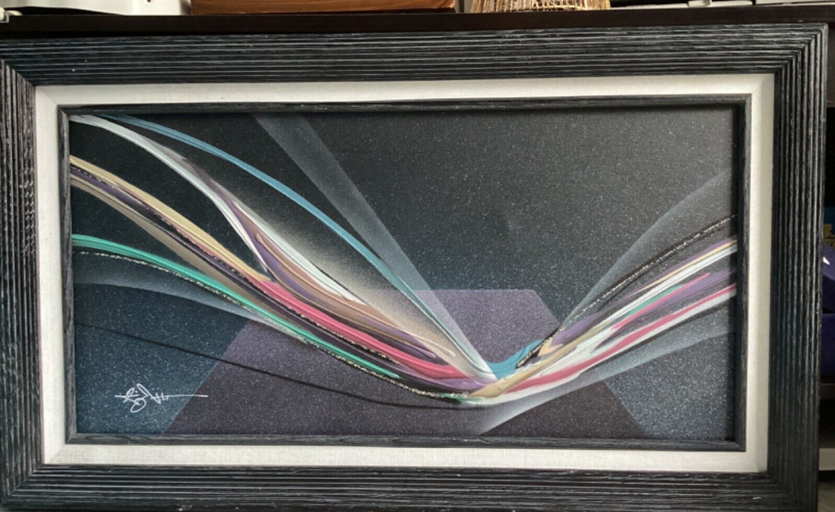Acrylic Painting Mid Century Modern on Canvas Elba Alvarez Style
