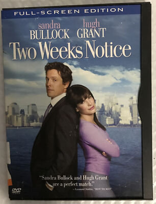 Two Weeks Notice (DVD, 2003, Full Frame)