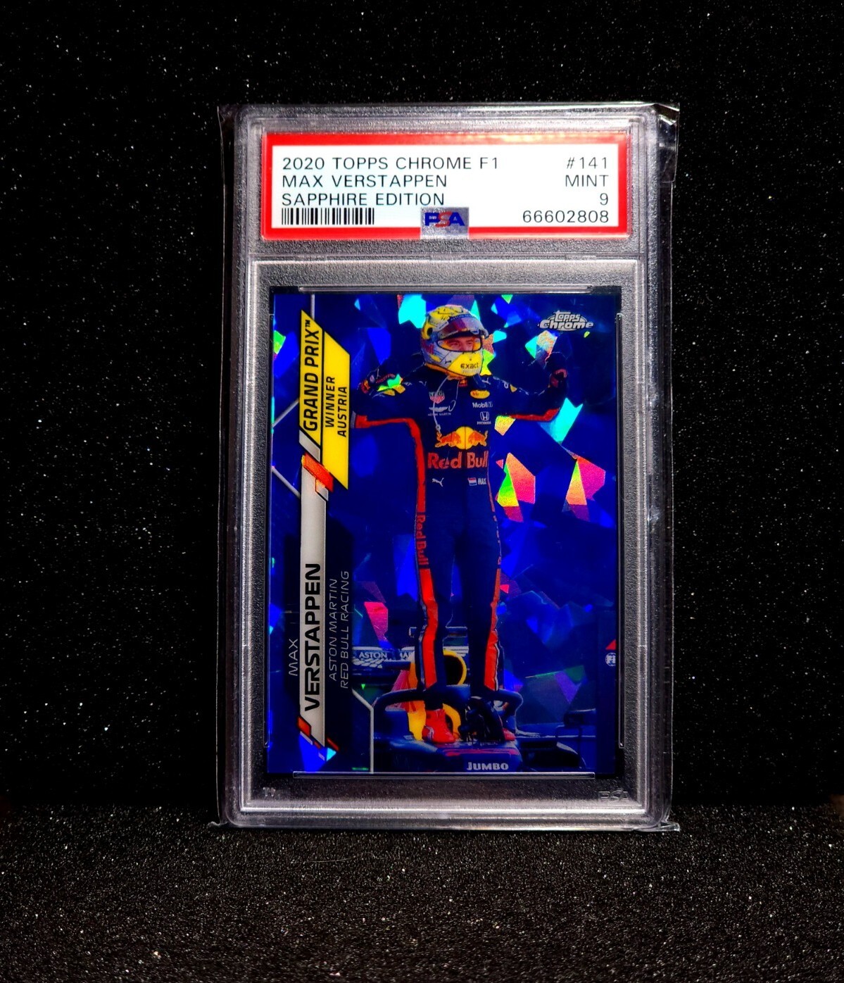 2020 Topps Chrome F1 RC Sapphire Max Verstappen Grand Prix Winner #141 PSA 9