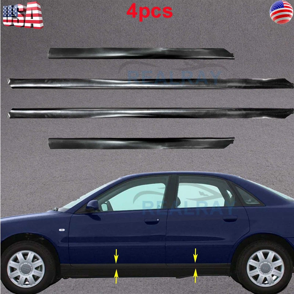 4 pcs Set Lower Side Door Molding Trim Cover For AUDI A4 & A4 Quattro 1996-2001 - Image 3 of 4