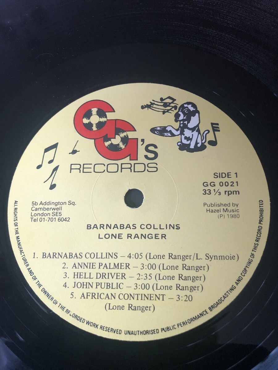 Barnabas Collins Lone Ranger Vinyl LP Rare 1980 GG's Records