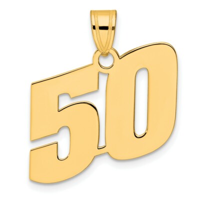 Anhänger 14 Karat Gelbgold poliert Block Nummer 50