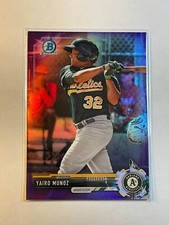 Yairo Munoz 2017 Bowman Chrome Prospect Purple Refractor /250 BCP203 Oakland A's