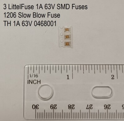 3 pcs Littelfuse 1A 63V TH SMD Fuse 1206 Slow Blow 0468001 New USA Free Shipping