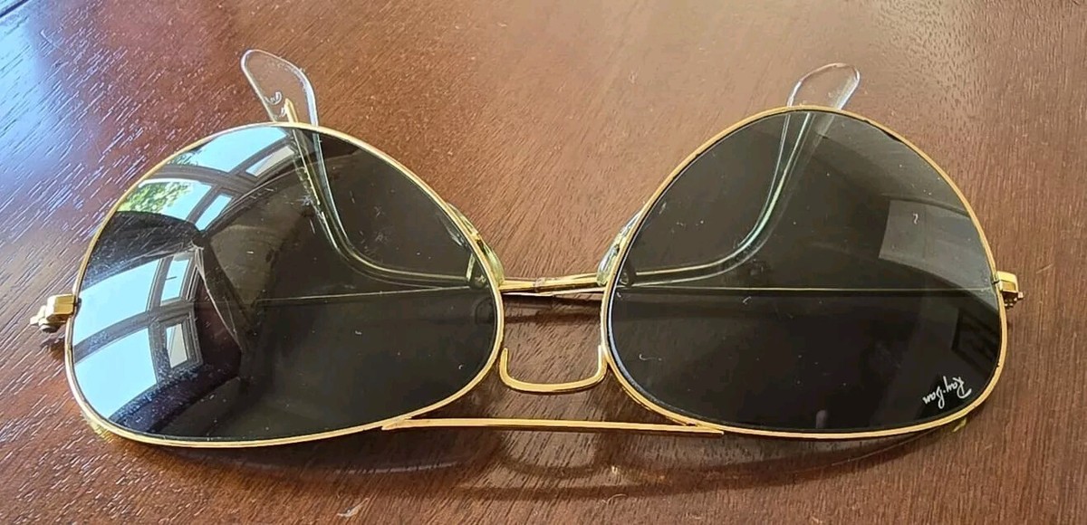 Ray Ban B&L L0205 Vintage Aviators Gold Frame green lens with