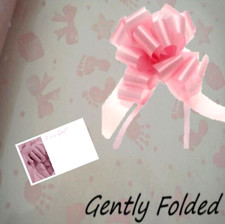 RÓŻOWA celofanowa chusta prezentowa dla niemowląt KOKARDA + DARMOWA WSTĄŻKA kosz na baby shower NARODZINY