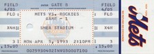 N.Y. Mets vs Rockies 1ST OPENING DAY April 5 1993 @Shea Stadium FULL TICKET MINT