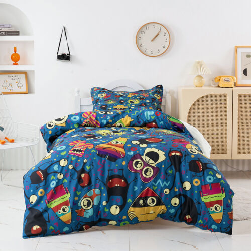 3D Cartoon SpongeBob SquarePants Quilt Cover Set Duvet Cover Bedding Pillowcases - Picture 1 of 16