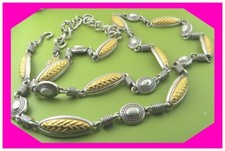 BRIGHTON VINTAGE HAYWORTH 2 Tones BELT Preloved MED Weight Medium 32" 38" Adj