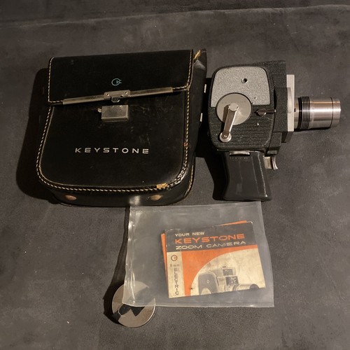 KEYSTONE ELECTRIC EYE ZOOM K717A MOVIE CAMERA WITH LEATHER CASE