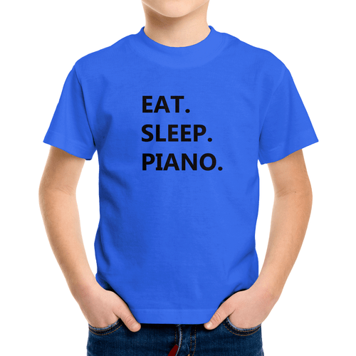 Piano Toddler Kids Youth Boy Girls T-Shirt Graphic Shirts Gift Pianist Eat Sleep - Picture 17 of 25