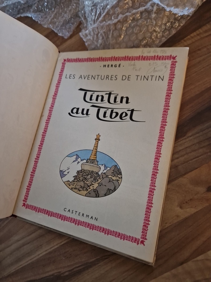 Hergé : Tintin 20 ; Tintin au Tibet en édition originale française de 1960 à 4e plat B29 en très