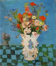 André MARCHAND (1907-1997) HsT École de Paris Fleurs 55x46cm Années 30 Fauvisme