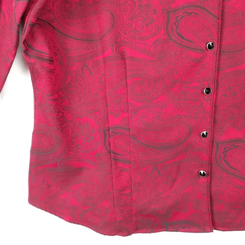 Camisa Blusa Coldwater Creek Para Mujer Abotonada Roja Cachemira Cuello en V Talla L - Imagen 6 de 22