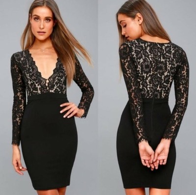 lulus long sleeve lace dress