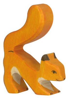 Holztiger 80105 Eichhörnchen, orange Holzfigur bemalt