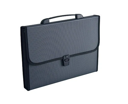 Fächermappe Fächertasche A4 Ordnungsmappe mit 12 Fächern verschließbar, schwarz - Bild 2 von 4