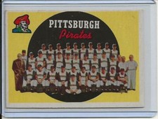 1959 Topps Baseball Card Pittsburgh Pirates Team RARE Card Near Mint High # 528