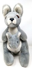 15" Gray Kangaroo w/ Baby Joey in Pocket Gold Medal Plush Soft Stuffed D12