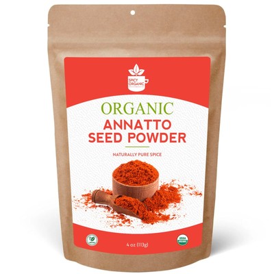 Organic Annatto Ground - USDA Organic - Ground Achiote Powder for Cooking