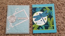 2 Handmade Stampin Up Cards Dragonfly Get Well Butterfly