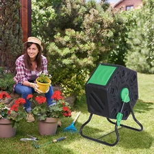 Compact Single Chamber Outdoor Garden Compost Bin Heavy Duty 18.5 gallons