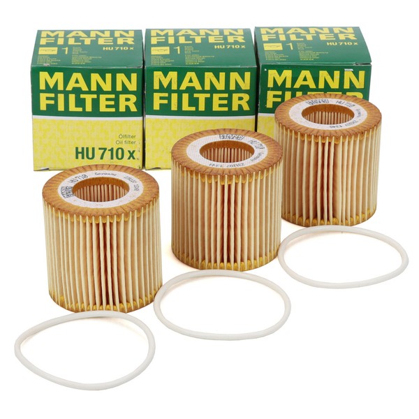 3X Mann Hu710X ÖLfilter FüR VW Polo 4 5 Ibiza 3 4 Fabia 1 2 Rapid 1.2 03D198819C-image