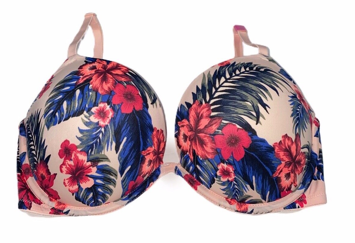 Victorias Secret PINK Wear Everywhere PINK Super Push-up Padded Bra Palm 32DD