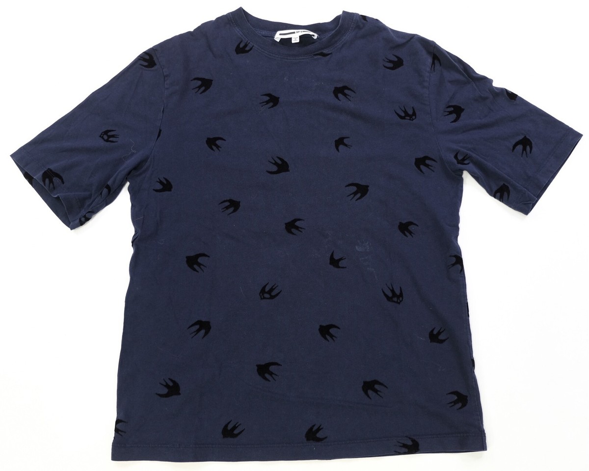 Rare ALEXANDER MCQUEEN MCQ Swallow Bird All Over Print T Shirt