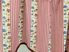VINTAGE NEW IN PACKAGE Floral and Stripe Scalloped Valance 70W15L 100% Cotton
