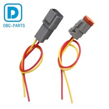 18AWG Waterproof 2 Pin Male & Female Socket w/Wires Connector Wiring Harness Kit