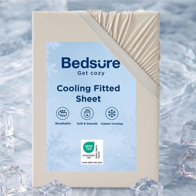 Bedsure Super King Spannbettlaken - Kühlend Weich Atmungsaktiv King/Groß, Hafer 