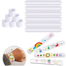 36 Pcs White Blank Slap Bracelets DIY Crafts Painting Vinyl Wristbands