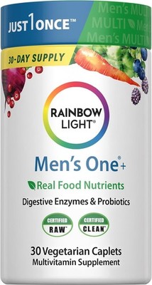Rainbow Light Multivitamin for Men, Vitamin C, D & Zinc, Probiotics, Men's One M