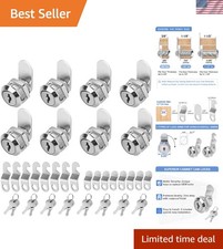 5/8" Zinc Alloy Cam Locks 8 Pack with Keys - Keyed Alike Set for Mailbox, Too...