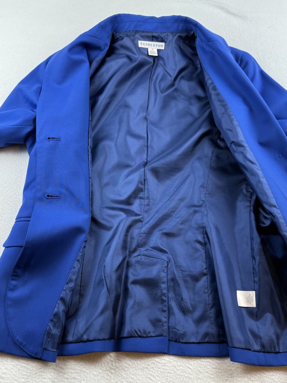 Pendleton Royal Blue Two Button Blazer Women’s Si… - image 8
