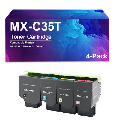 MX-C35T MX-C35TB MX-C35TC MX-C35TY MX-C35TM Toner Cartridge for MX-C357F 4 Pack