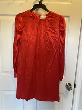 Nine West Women's Red Top Small Long Sleeve Blouse Round Neck