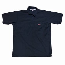 Ben Davis Shirt Mens Medium Black Zip Short Sleeve Mechanic Garage