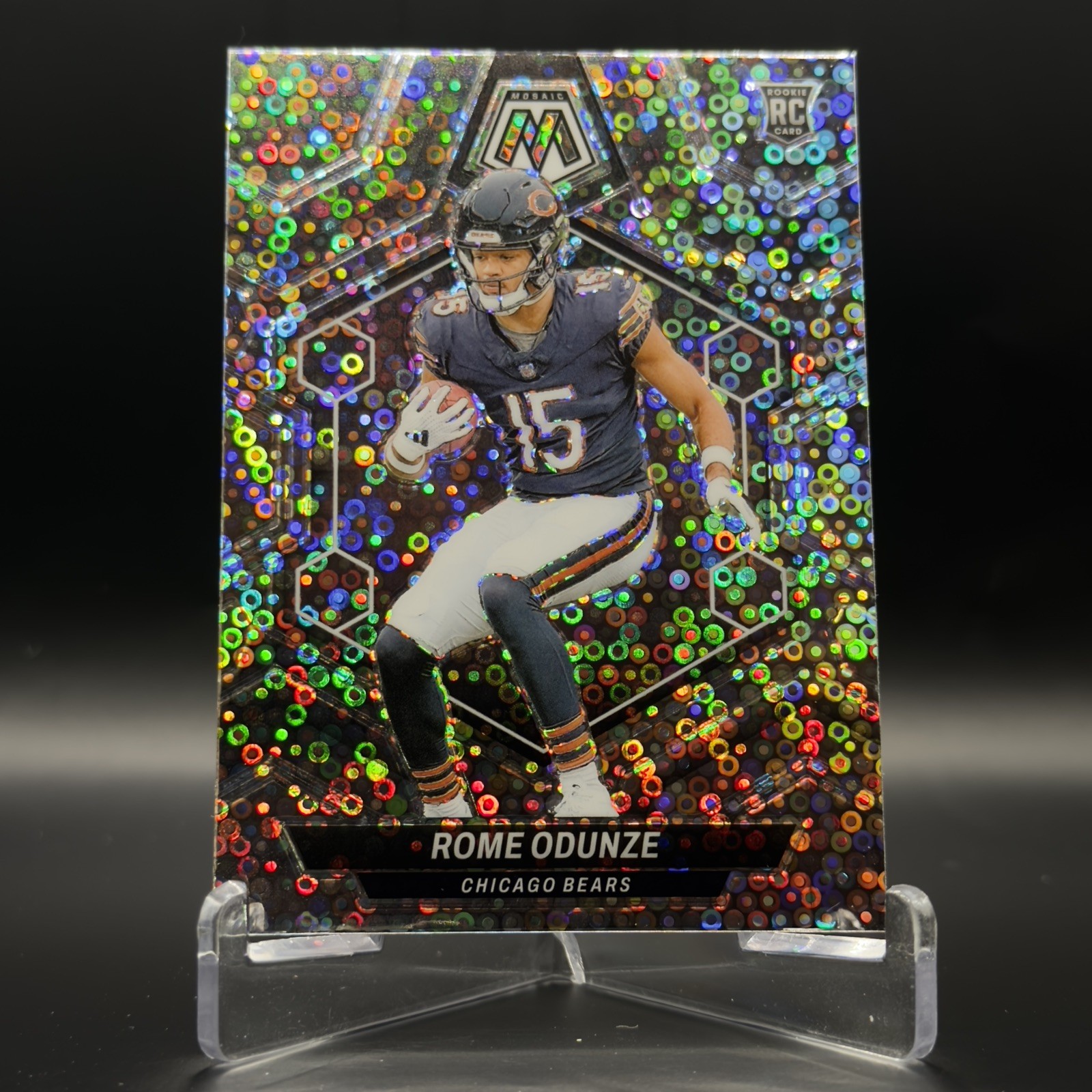 2024 Mosaic Rome Odunze No Huddle Silver Disco Prizm RC #309 Bears