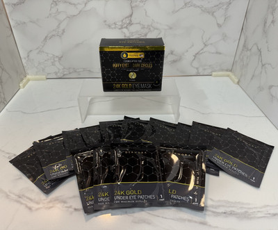 24K Gold Eye Mask Under Eye Patches for Puffy Eyes & Dark Circles, 15 Pairs, NIB